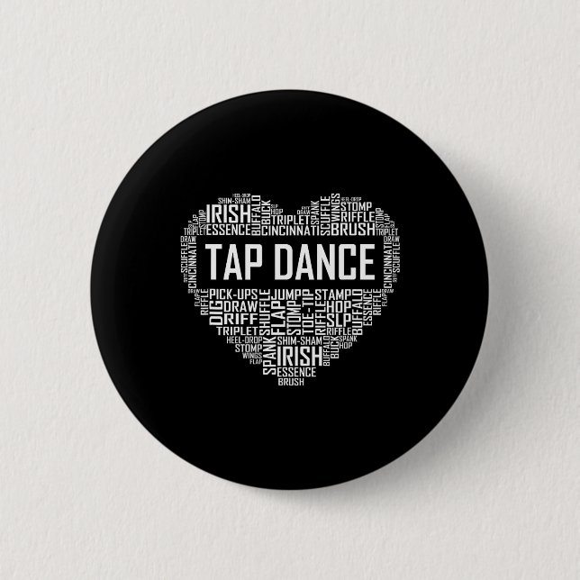 Tap Dance Heart Älskare Gift Tap Dancer Gifts Danc Knapp (Framsida)