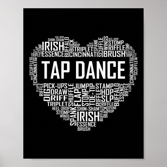 Tap Dance Heart Älskare Gift Tap Dancer Gifts Danc Poster (Framsidan)