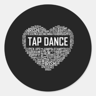 Tap Dance Heart Älskare Gift Tap Dancer Gifts Danc Runt Klistermärke