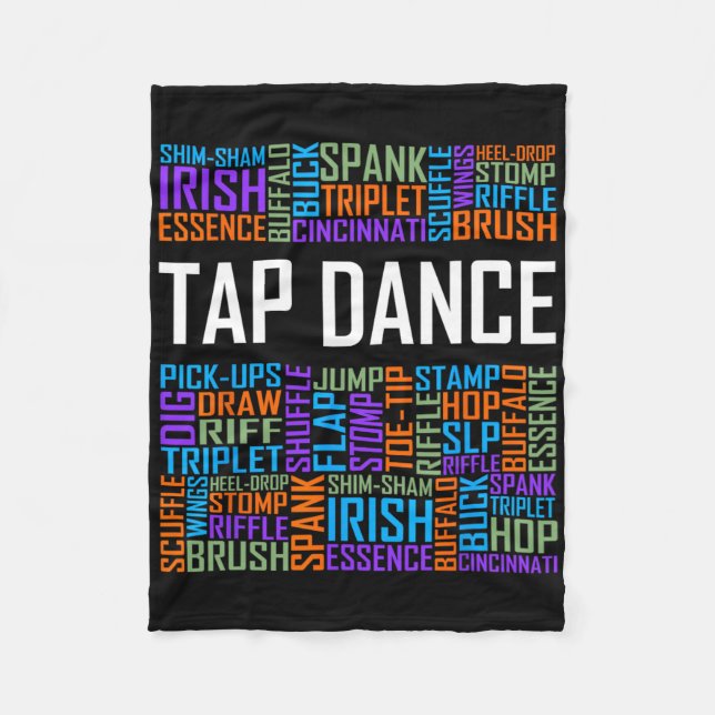 Tap Dance Ord Älskare Gift Tap Dancer Gifts Dancin Fleecefilt (Framsidan)