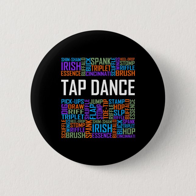 Tap Dance Ord Älskare Gift Tap Dancer Gifts Dancin Knapp (Framsida)