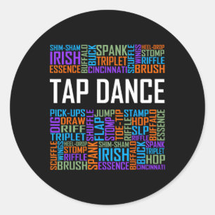 Tap Dance Ord Älskare Gift Tap Dancer Gifts Dancin Runt Klistermärke