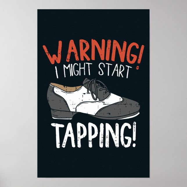 Tap Dance Pun Rhythm och Dancing Shoe Poster (Framsidan)