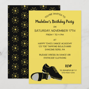 Tap Dance Shoes Dancing ThLED Party Inbjudningar
