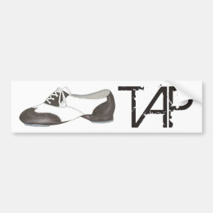 TAP Dance Teacher Black och White Oxford Shoe Gift Bildekal