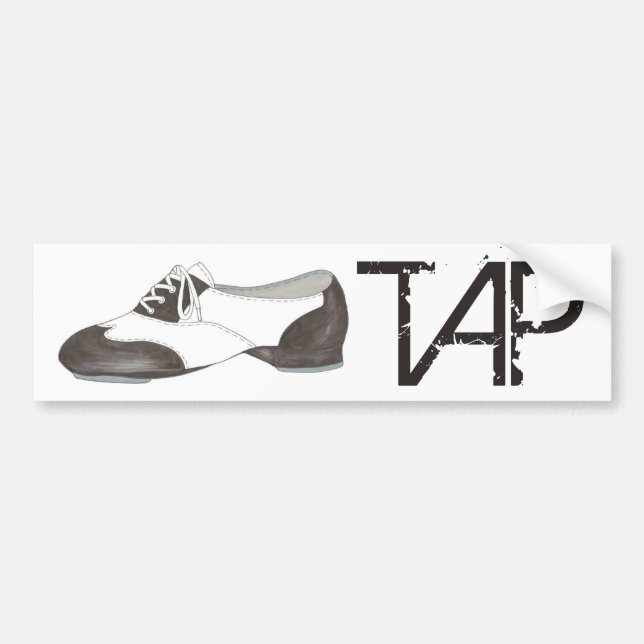 TAP Dance Teacher Black och White Oxford Shoe Gift Bildekal (Framsidan)