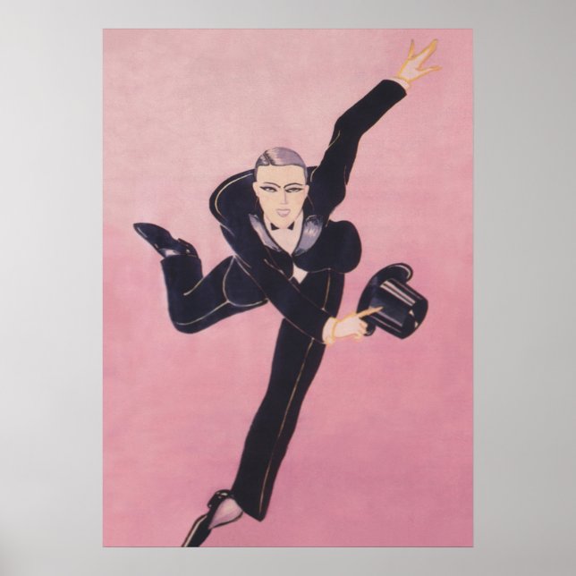 Tap Dancer Art Deco Vintage Art Poster (Framsidan)