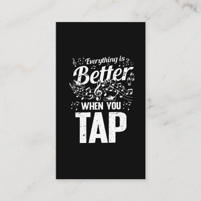 Tap Dancer Musik noter Step Dance lärare Visitkort (Framsida)