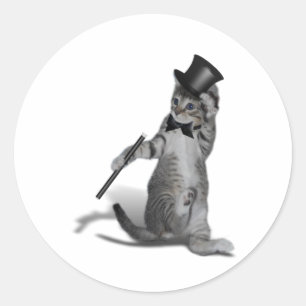 Tap Dancing Cat Runt Klistermärke