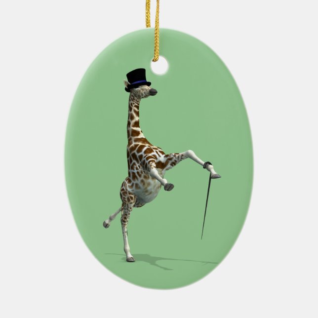 Tap Dancing Giraffe Julgransprydnad Keramik (Baksidan)