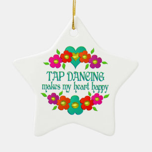 Tap Dancing Heart Lycklig Julgransprydnad Keramik