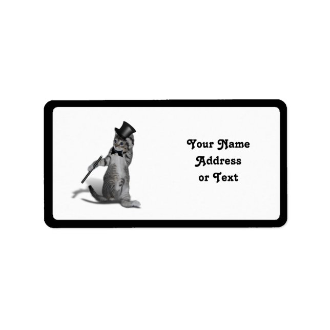 Tap Dancing Kitten Adressetikett (Framsidan)