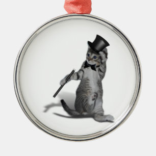 Tap Dancing Kitten Julgransprydnad Metall