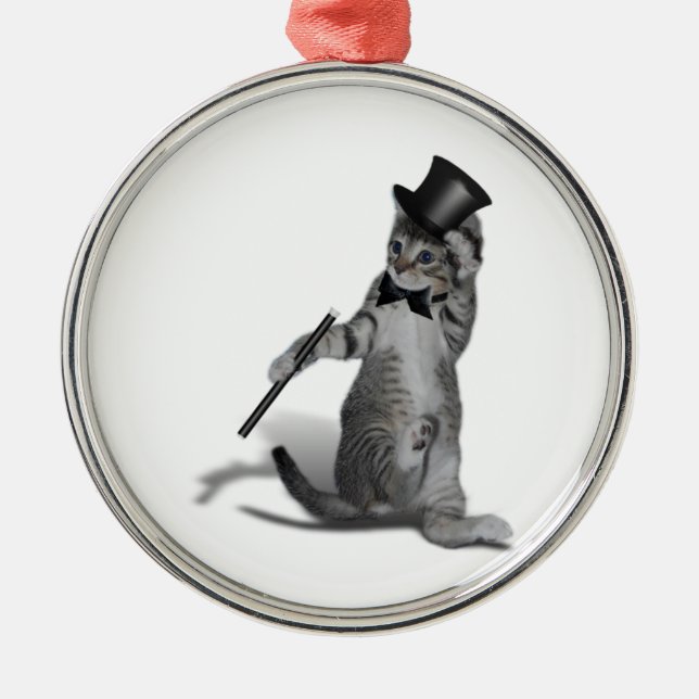 Tap Dancing Kitten Julgransprydnad Metall (Framsidan)