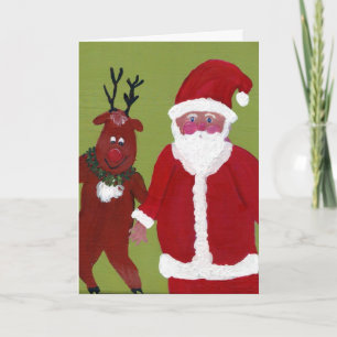 Tap Dancing Reindeer & Santa CARD - Dagens bästa Helgkort