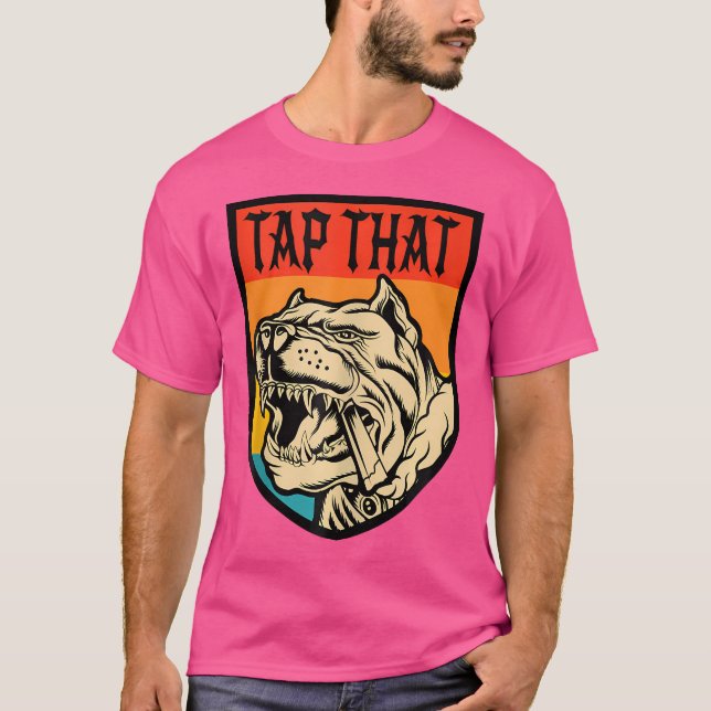 Tap Tha Pitbull Smoking Cigar T Shirt (Framsida)