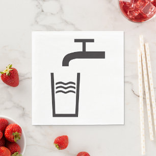 Tap Vatten Symbol Pappersservett