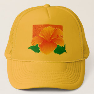 Tapa Hibiscus Hat Truckerkeps