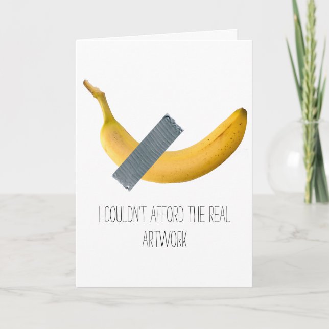 Tapade Banana på ett födelsedagskort Kort (Framsida)