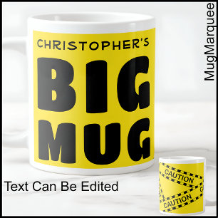 Tape 001 - Lustigt anpassat namn Big Mugg Caution- Jumbo Mugg