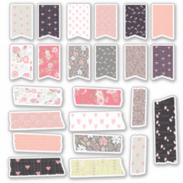 Tape and Ribbon Planner, shabby chic Klistermärken