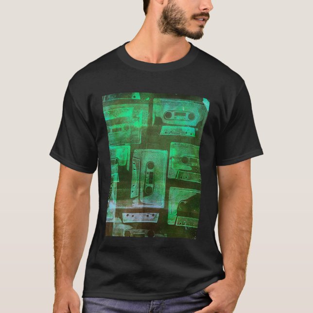 Tape Cassette 80's stil nostalgic print t-shirt (Framsida)