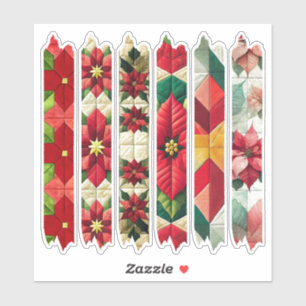 Tape Planner Stickers Quilted Poinsettia Washi Tap Klistermärken