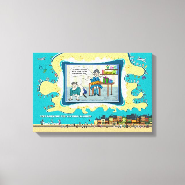 Tape Worm Mormor | Absurd Visuell Humor 18x12 Canvastryck (Framsida)
