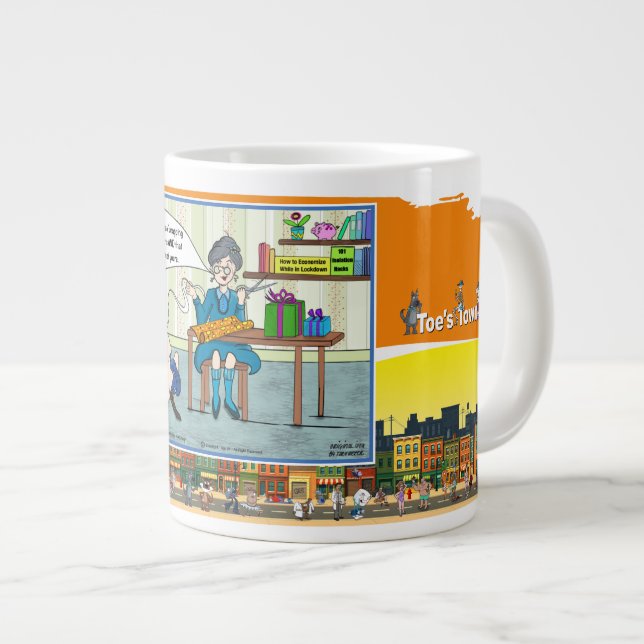 Tape Worm Mormor | Absurd Visuell Humor Jumbo Mugg (Framsida höger)