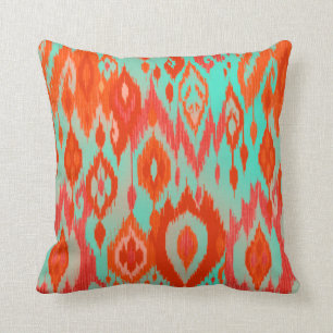 Tapestry för Boho chic orange röd turkosIkat sta Kudde