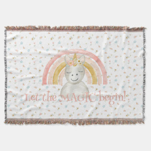 Tapestry Wall Magic Begin Unicorn Rainbow Nursery Filt