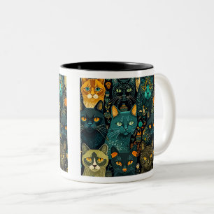 Tapet Cats Two-Tone Mugg, 11 oz Två-Tonad Mugg