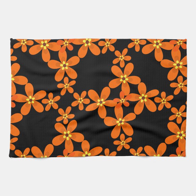 tapet-orange 1970 kökshandduk (Horisontell)