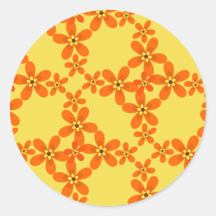 tapet-orange 1970 runt klistermärke