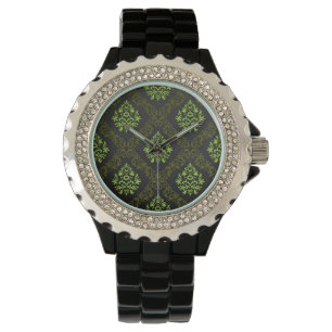 Tapetblommigtgrönt Armbandsur