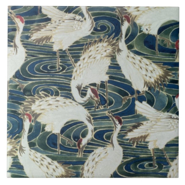 Tapetdesign, vid silverstudion, c.1890 kakelplatta (Framsidan)