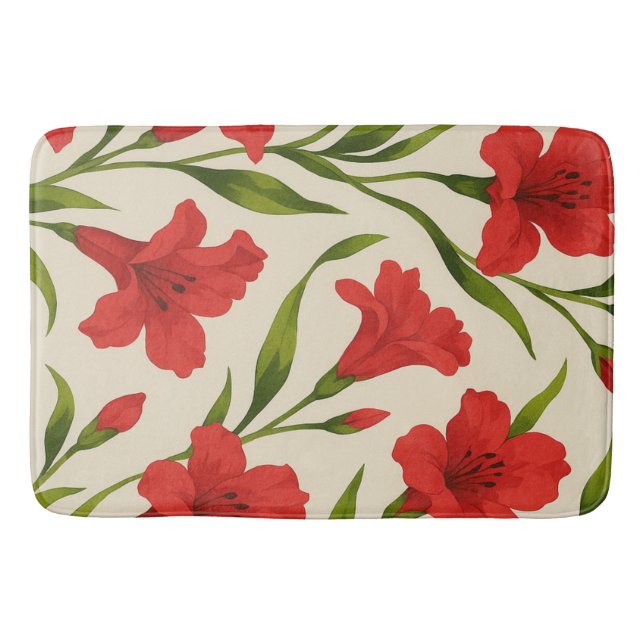 Tapete de Banheiro florais vermelha  Badrumsmatta (Framsidan)