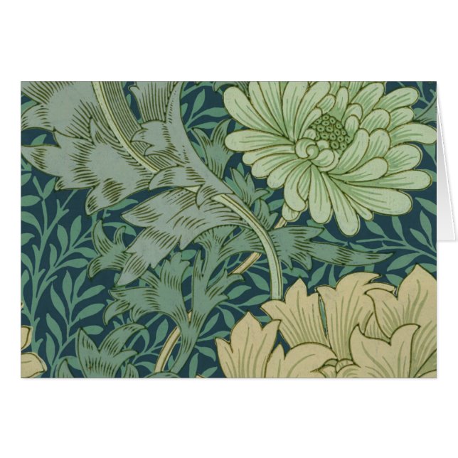 Tapetmönster tar prov med chrysanthemumen hälsningskort (Framsidan Horizontal)