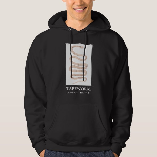 Tapeworm din knapp hemma hoodie (Framsida)