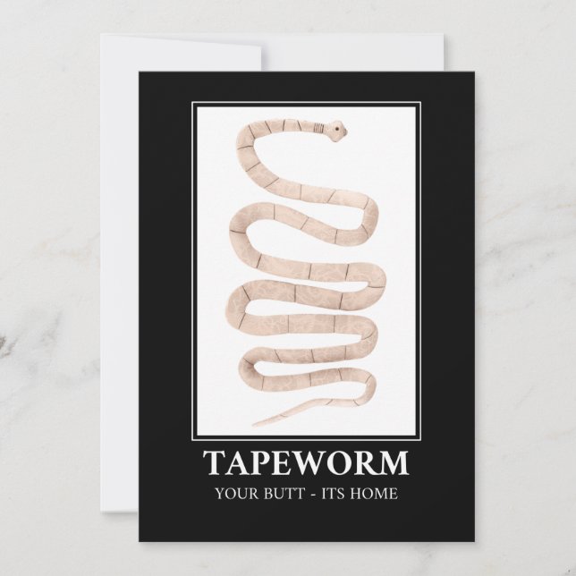 Tapeworm din knapp hemma inbjudningar (Framsida)