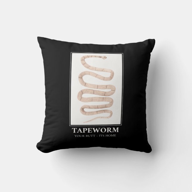 Tapeworm din knapp hemma kudde (Framsida)