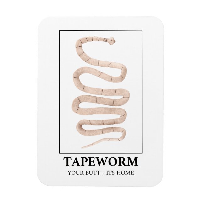 Tapeworm din knapp i hemmet magnet (Vertikal)