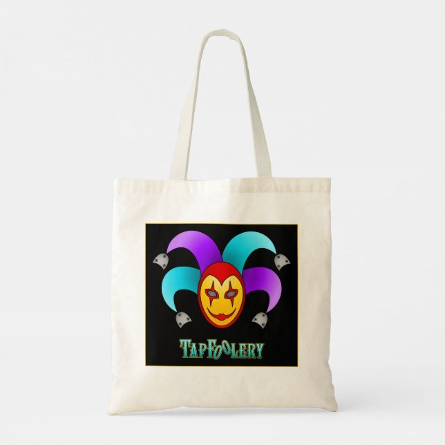 TapFoolery Tote - aqua on black box Tygkasse (Baksida)