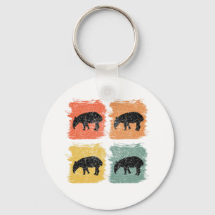 Tapir Animal Retro Pop Art Gift Nyckelring