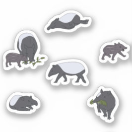 Tapir-familjens middag i Grönt Klistermärken