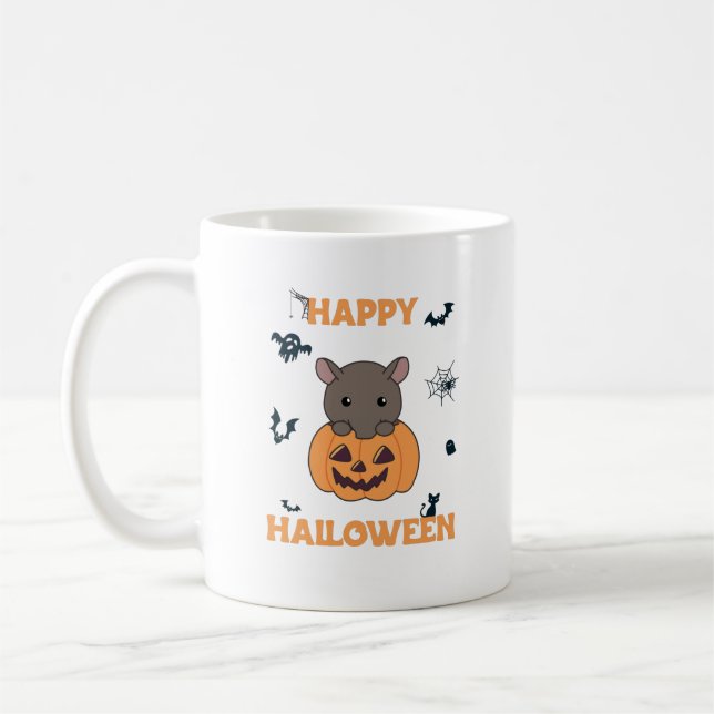 Tapir i Pumpkin Cute Tapire Happy halloween Kaffemugg (Vänster)