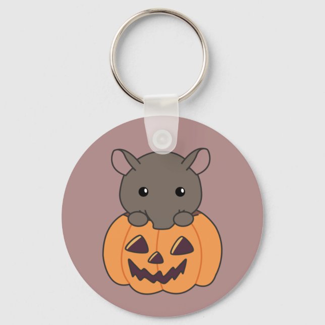 Tapir i Pumpkin Cute Tapire Happy halloween Keych Nyckelring (Framsida)
