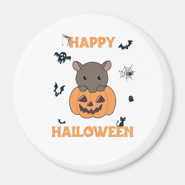 Tapir i Pumpkin Cute Tapire Happy halloween Magnet (Framsidan)
