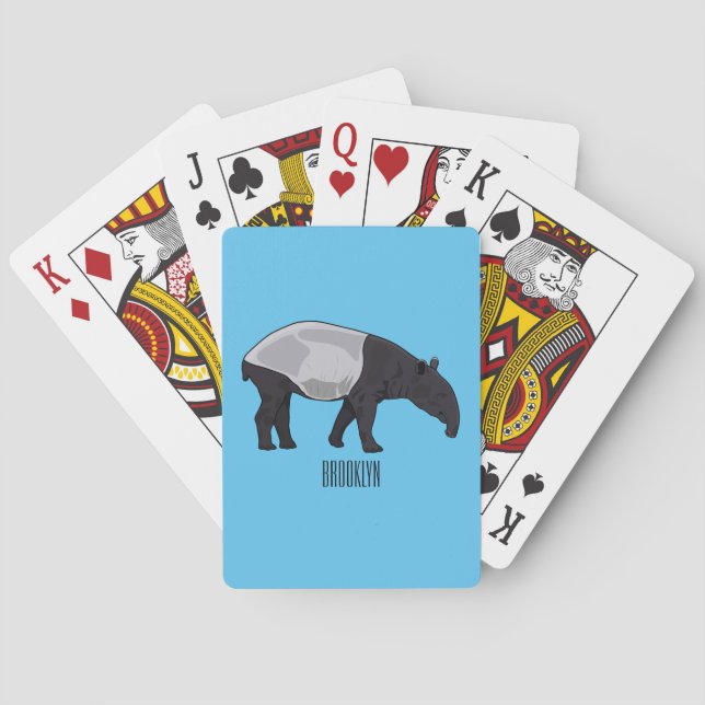Tapir-illustration för tecknad casinokort (Baksidan)