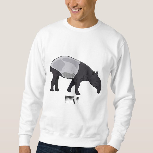 Tapir-illustration för tecknad lång ärmad tröja (Framsida)